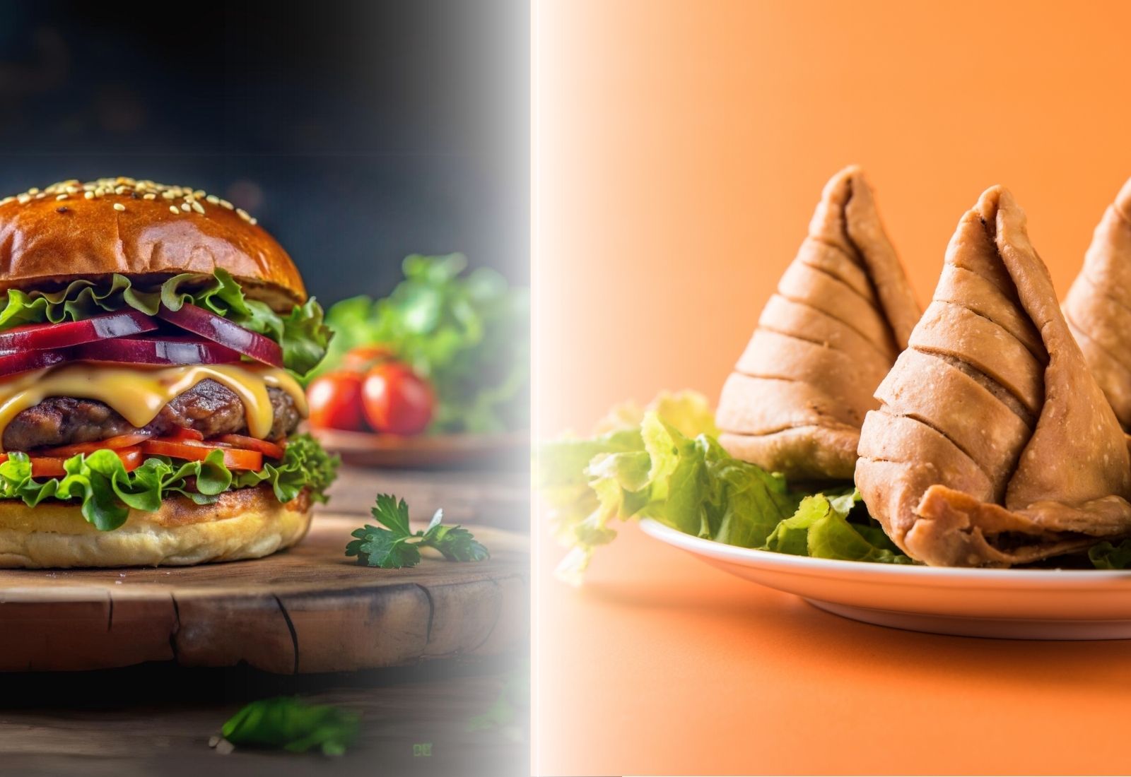 Burger or Indian Snacks