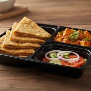 3 Triangle Paratha with Kadhai Paneer