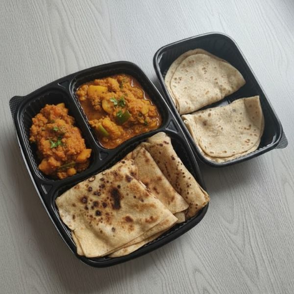 Roti or Paratha with 2 Sabji